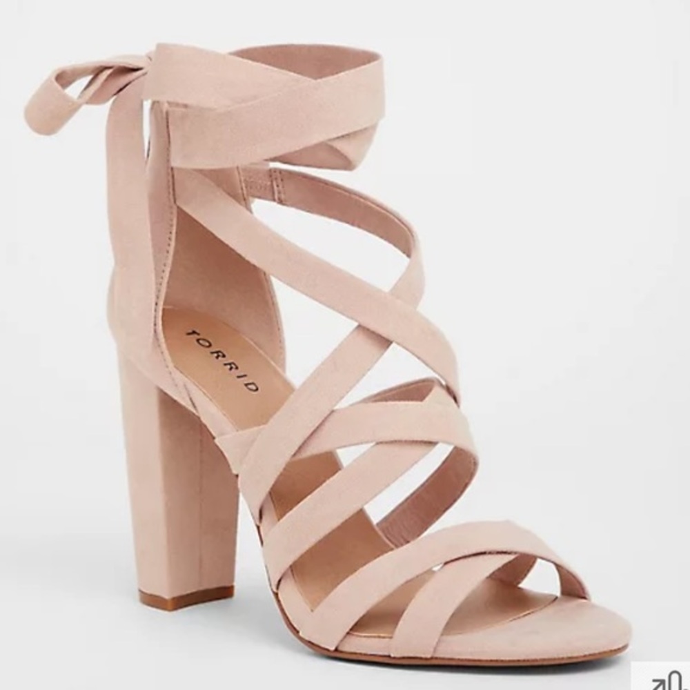 Nude Strappy Wrap Tapered Heel